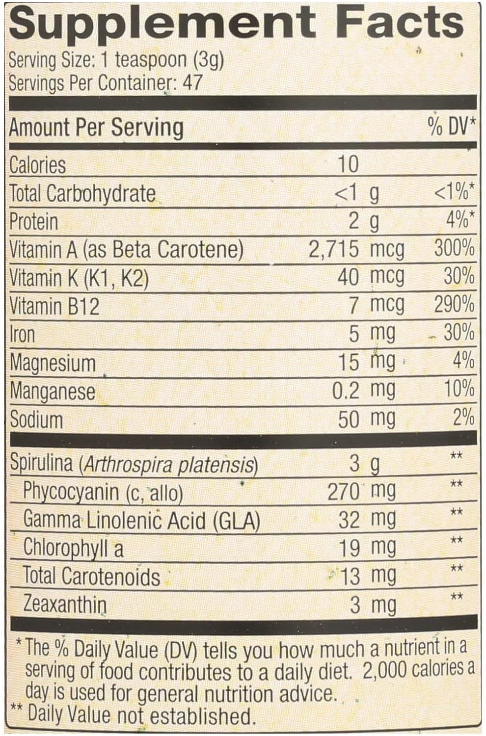 NUTREX Hawaii SPIRULINA Powder, 5 OZ