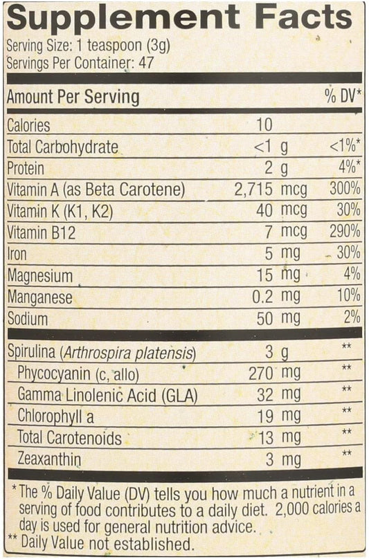 NUTREX Hawaii SPIRULINA Powder, 5 OZ