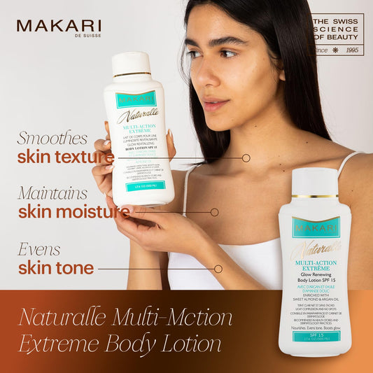 Makari Naturalle Multi-Action Extreme Body Lotion Spf15 (17.6 Oz) | Moisturizes, Softens, Nourishes, And Enhances Natural Skin Radiance | Protects Against Sun Damage | Recommended For All Skin Types