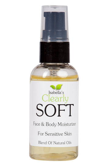 Clearly Soft Gentle Face And Body Oil For Sensitive Skin | Hydrate, Moisturize, Soothe Dry Skin | Natural And Organic Ingredients For Smooth Soft Skin | Made In Usa (2 Oz)
