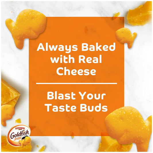 Goldfish Flavor Blasted Xtra Cheddar Cheese Crackers, Baked Snack Crackers, 0.9 Oz On-The-Go Snack Packs, 9 Count Tray