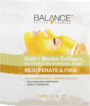 Katsy Style Gold + Marine Collagen Rejuvenating Hydrogel Mask 60G X5 - Deeply Hydrates, Soothes, And Cools For Radiant, Healthy Skin - Enriched With Colloidal Gold And Marine Collagen
