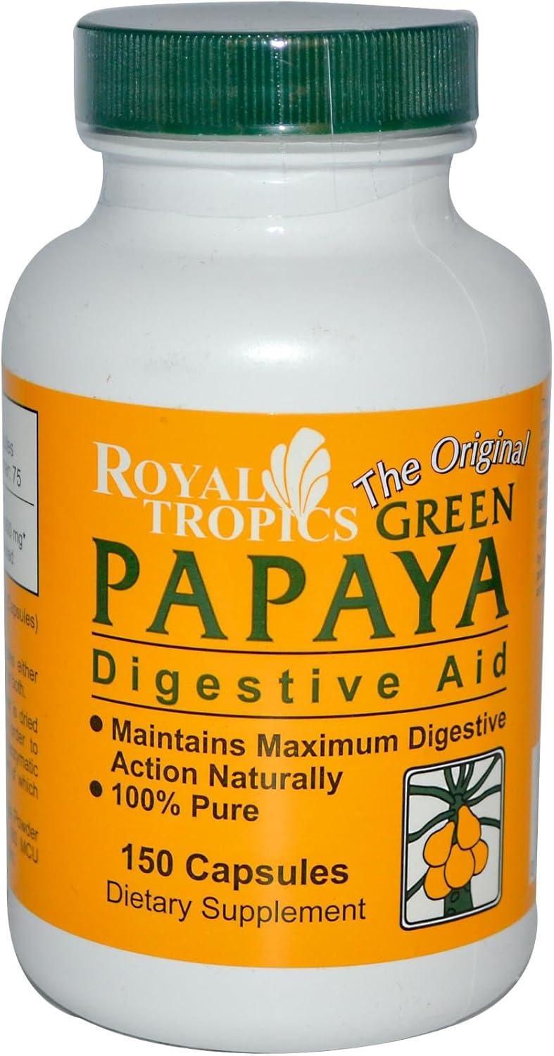 Royal Tropics Green Papaya Digestive Enzymes 150 Caps