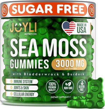 Sea Moss Gummies - Irish Seamoss Gummies For Adults & Kids - Advanced Superfood Supplement With Natural Sea Moss Gel, Bladderwrack & Burdock Root Extract - 60 Vegan Irish Moss Gummy Bears