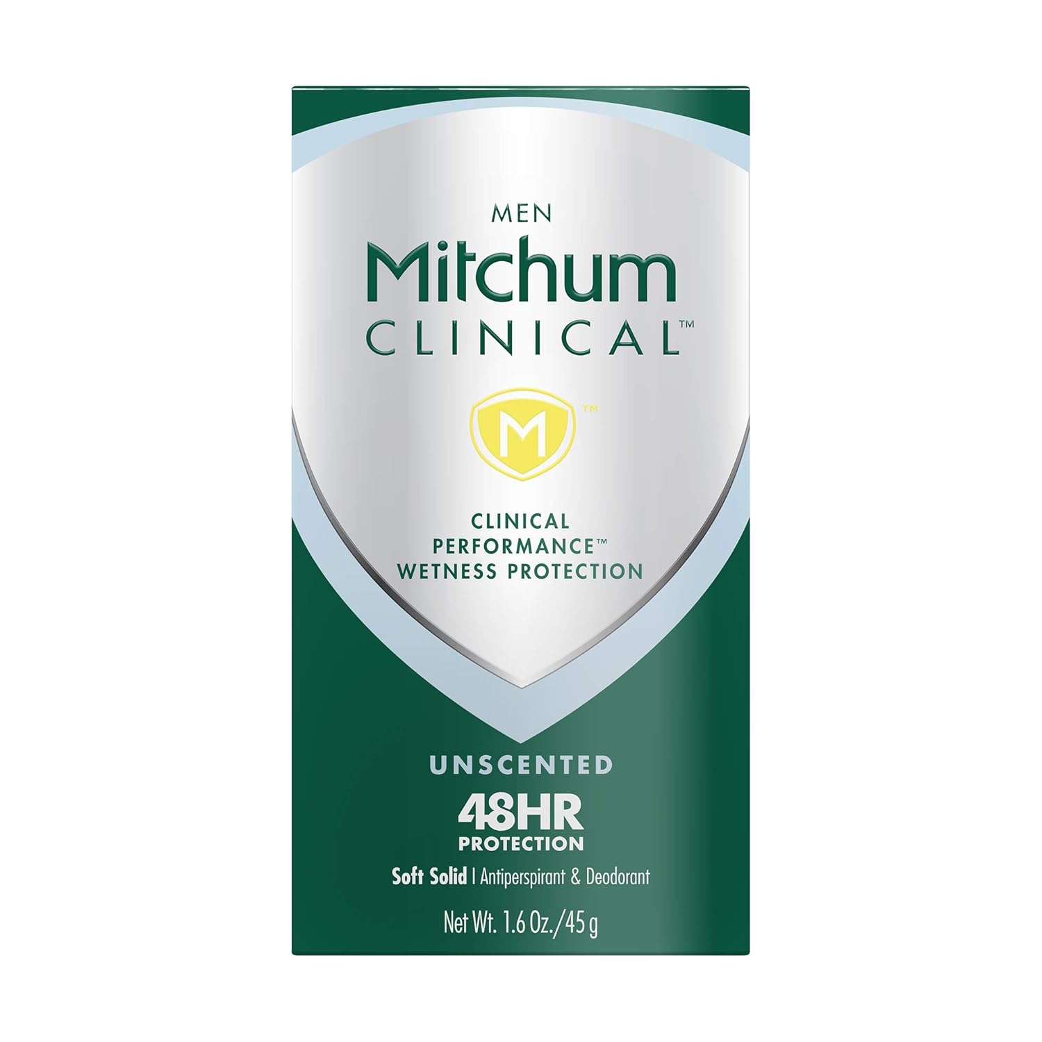 Mitchum Men Clinical Soft Solid Antiperspirant Deodorant,Unscented, 1.6 Ounce