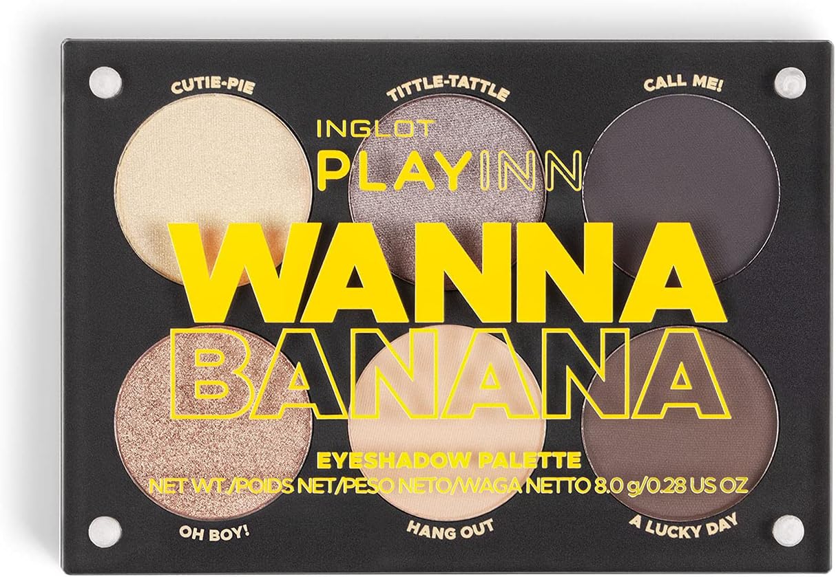 Inglot Playinn Creach Peach Eyeshadow Palette - 6 Shadows In Tones Of Pink And Gold For Everyday And Evening Make-Up | Easy Application And Silky Formula For A Perfect Finish | 7.8 G
