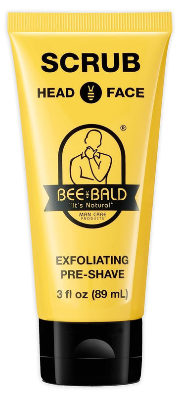 BEE BALD SCRUB Exfoliating Pre-Shave deep cleans & removes pore clogging dirt, oil & dry, flaky skin. Prepares skin for a ‘super close shave’ leaving it ‘smoother than a baby's behind' 3 Fl Oz