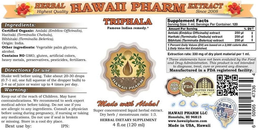 Triphala Liquid Extract, Organic Triphala Blend Tincture Herbal Supplement 2X32 Fl.Oz