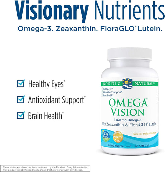 Nordic Naturals Omega Vision, Lemon - 60 Soft Gels - with Zeaxanthin a