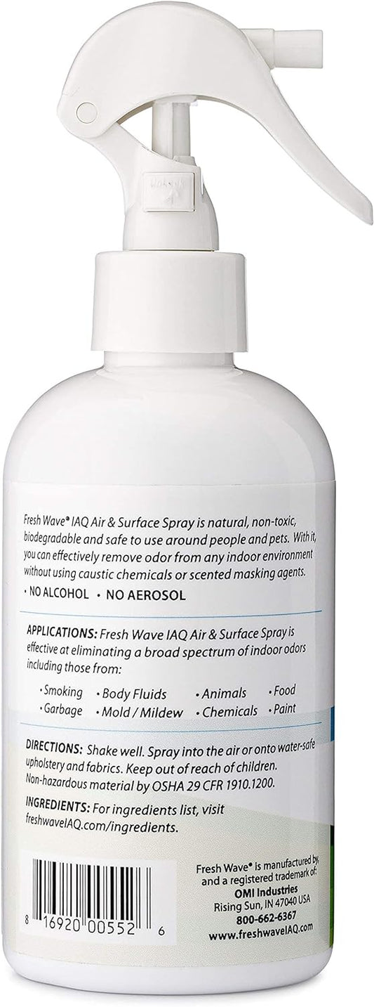 Fresh Wave IAQ Commercial Odor Eliminating Air & Surface Trigger Spray, 8 Fl. Oz. | Pack of 3 | Safer Odor Relief | Natural Plant-Based Odor Eliminator | Odor Absorber for Home or Commercial Areas