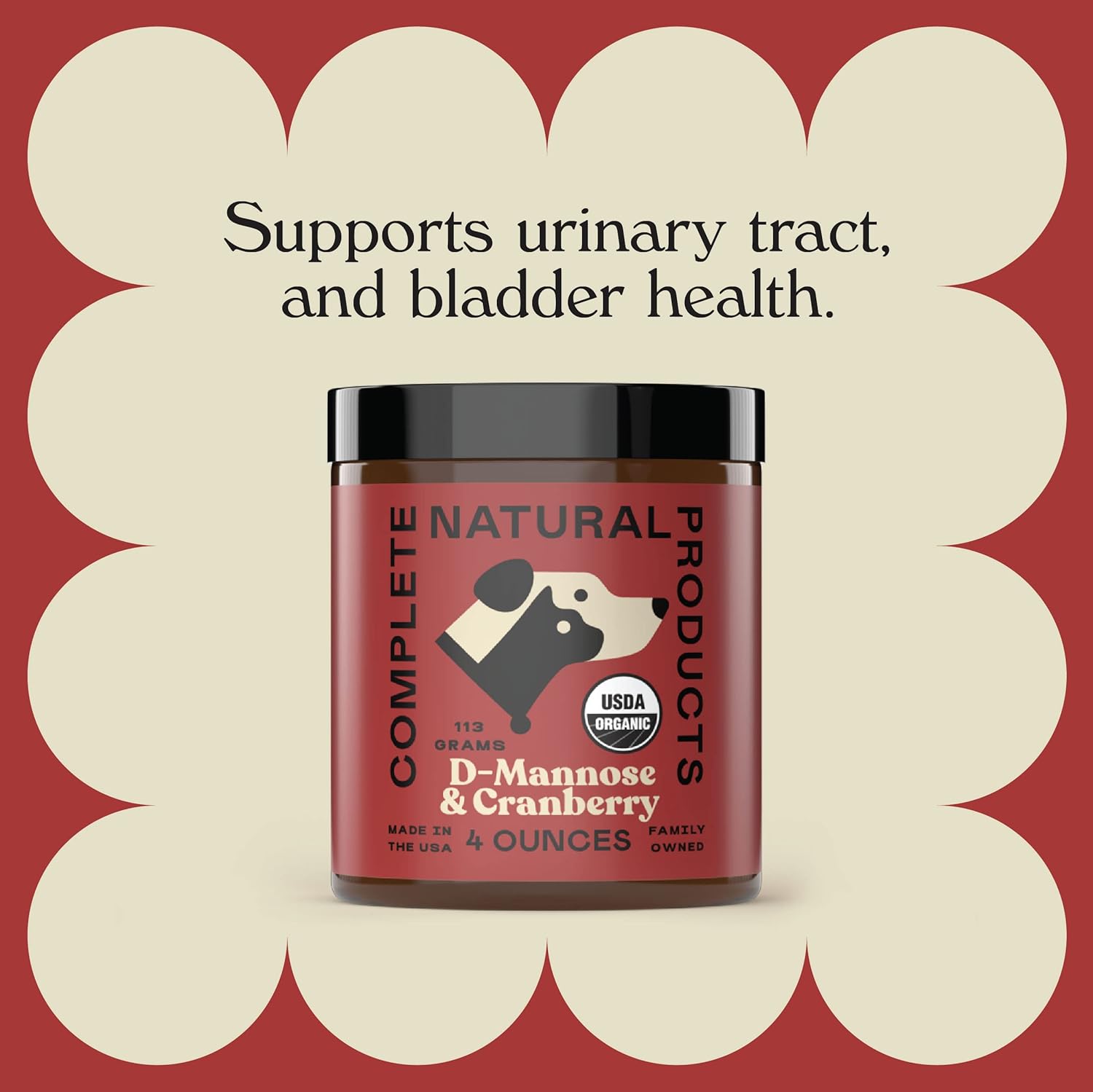 Complete Natural Products Organic D-Mannose & Cranberry Powder For Pets - 4Oz - Pure D-Mannose & Cranberry : Pet Supplies