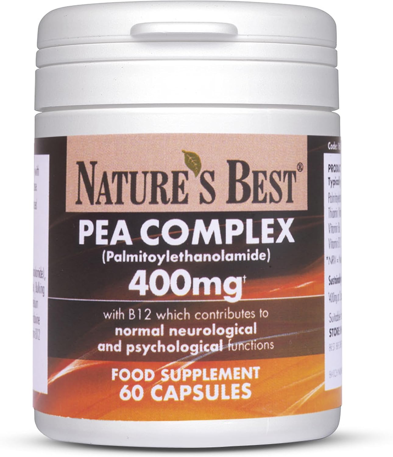 Pea Complex (Palmitoylethanolamide) 400Mg High Strength, Cbd Alternative, Nervous System & Neurological Support, 60 Capsules, 1 Month’S Supply - Uk Made