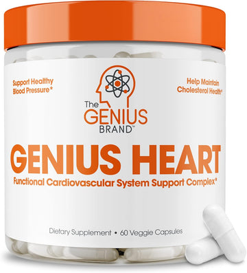 Genius Heart, 60 Veggie Pills - Natural Support Supplement May Help Cholesterol Levels And May Help Improve Healthy Blood Pressure - Grape Seed Extract, Vitamin K2 & Coq10