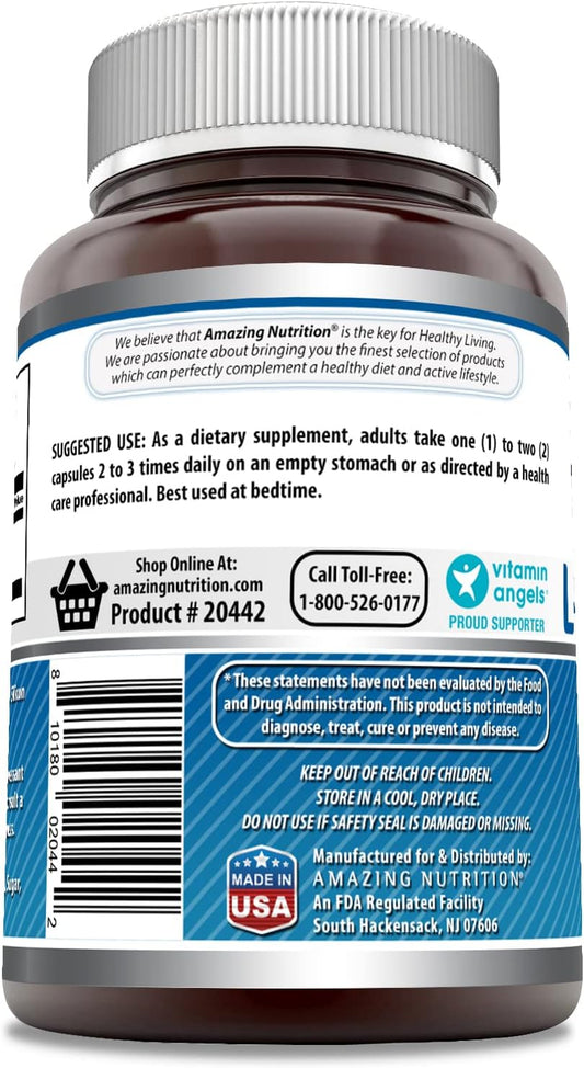 Amazing Formulas L-Tryptophan Supplement | 500 Mg | 240 Capsules | Non-Gmo | Gluten Free | Made In Usa