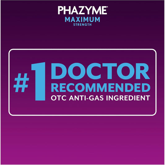 Phazyme Maximum Strength Gas And Bloating Relief, 250 Mg Simethicone, 12 Fast Gels
