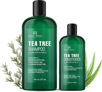 Botanic Hearth Tea Tree Shampoo And Conditioner Set - With 100% Pure Tea Tree Oil, For Itchy And Dry Scalp, Sulfate/Paraben Free - For Men And Women - 16 Fl Oz Each