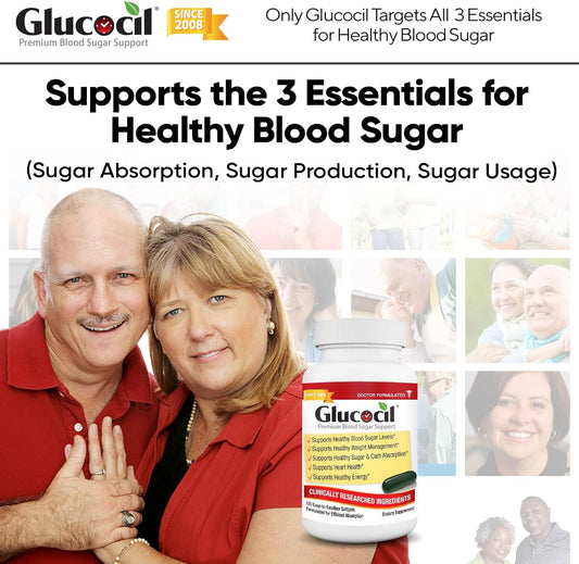 Glucocil – Premium Blood Sugar Support - Over 2 Million Bottles Sold - Supports The 3 Essentials For Healthy Blood Sugar - Since 2008, With Berberine, Proprietary Mulberry Leaf, And More