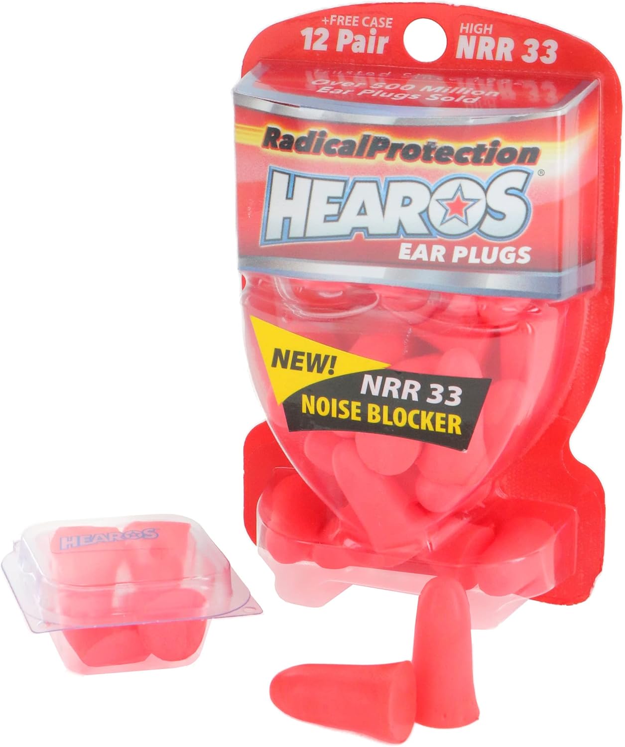 Hearos Radical Protection Foam Ear Plugs, Hearing Protection, Nrr 33, 12 Pair, Orange (5801)