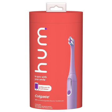 hum by Colgate Electric Toothbrush for Adults, Rechargeable Smart Sonic Toothbrush, Purple