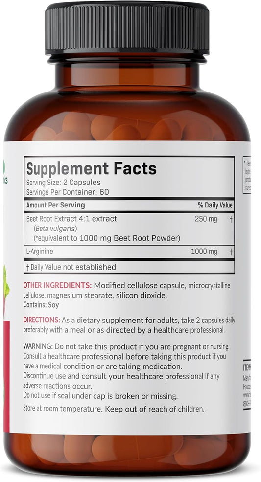 Futurebiotics Beet Root + L-Arginine, Non-Gmo, 120 Vegetarian Capsules
