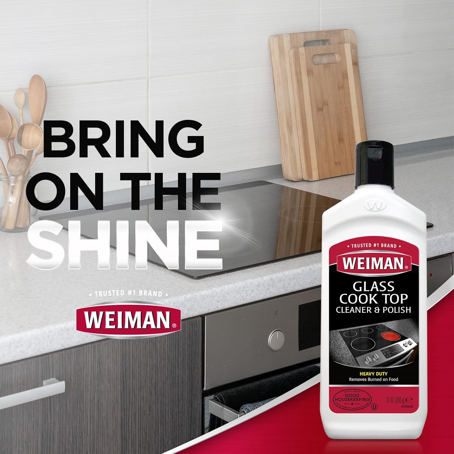 Weiman Ceramic and Glass Cooktop Cleaner - Heavy Duty Cleaner and Polish (10 Ounce Bottle and 3 Scrubbing Pads) : Health & Household
