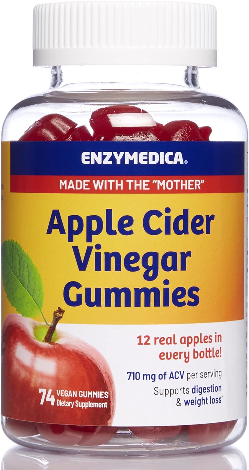 Enzymedica, Apple Cider Vinegar Gummies, Healthy Weight and Digestive Support, 74 Count