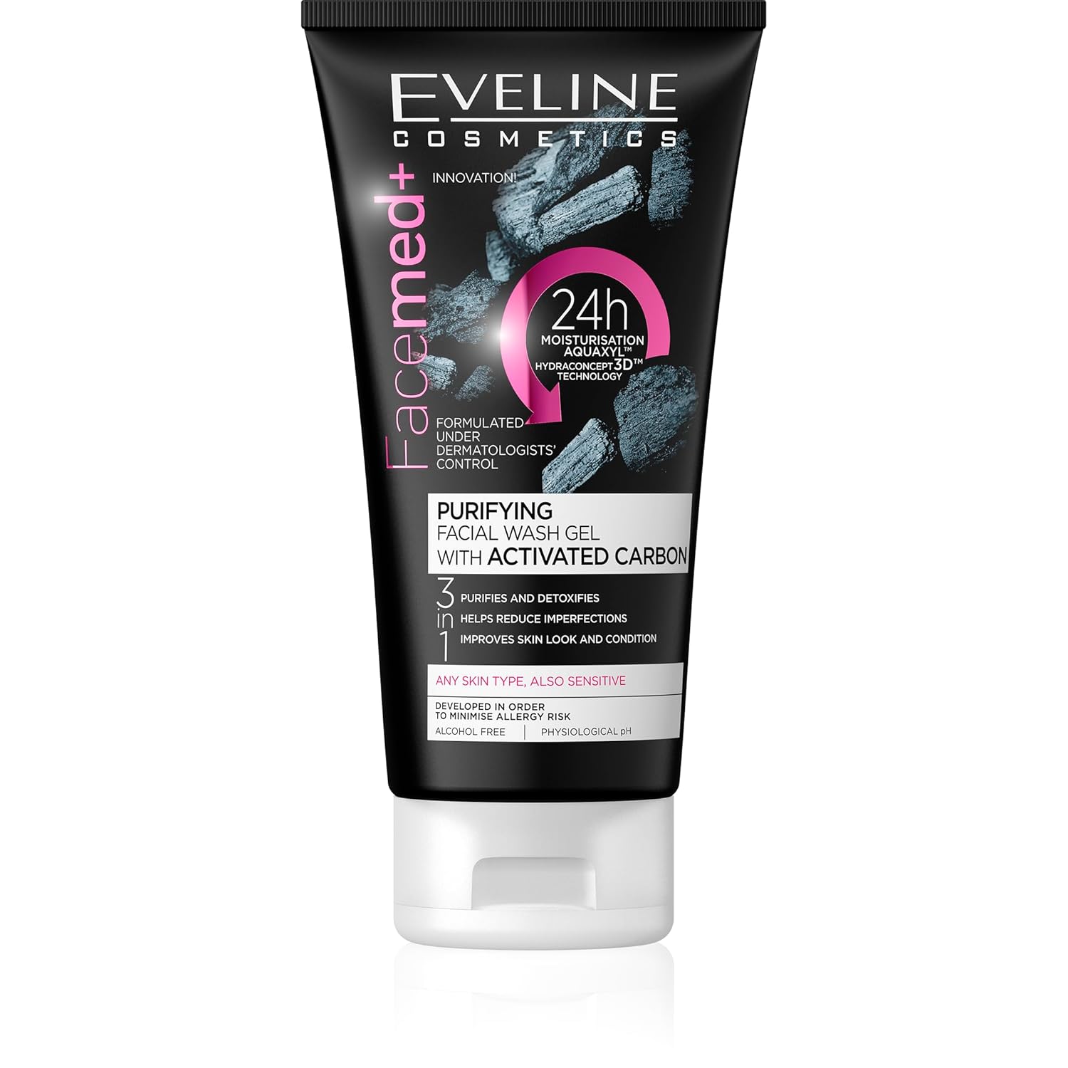 Facemed Cleansing Face Wash Gel With Active Carbon 3 In 1