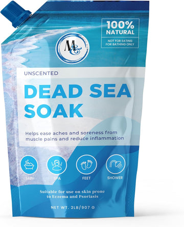 Dead Sea Salts For Soaking, Mineral Salt For Bath, Spa, Shower – More Minerals Than Epsom Salt, Pure And Natural Bath Salt For Foot Soak, Fine Salt Mined From Dead Sea 2 Pound (Lavender)