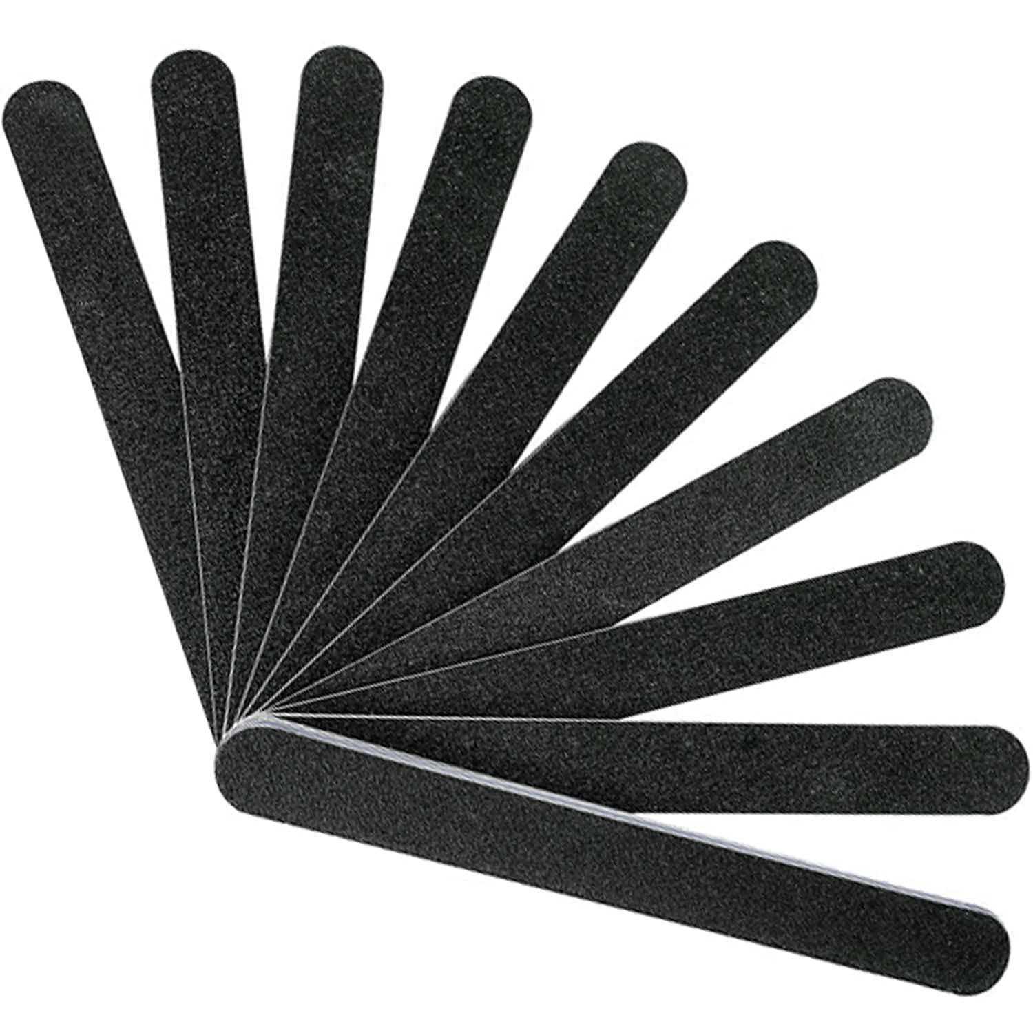 Karlash 10 Pcs Professional Double Sided Nail Files Emery Board Grit Black Gel Cosmetic Manicure Pedicure