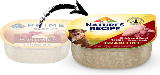 Nature'S Recipe Grain Free Chicken & Beef Recipe In Savory Broth Wet Dog Food, 2.75 Oz. Cup, 12 Count