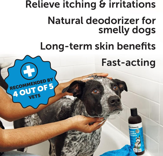 Pet Honesty Restore + Soothe Shampoo For Sensitive Skin For Dogs & Cats - Dog Skin And Coat Supplement - Soothes Itching, Irritation And Hot Spots (Lavender) - 12Oz