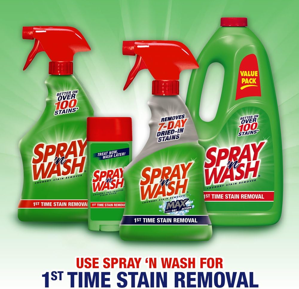 Resolve Spray 'n Wash Pre-Treat Laundry Stain Remover Refill, 360 fl oz (6 Bottles x 60 oz) : Health & Household
