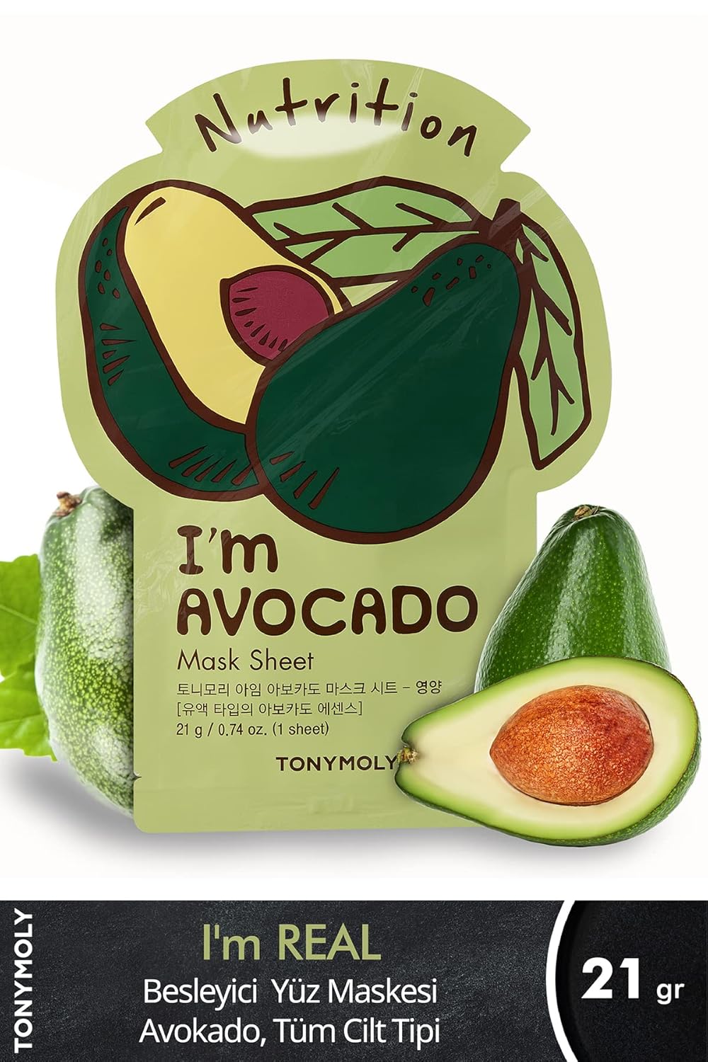 Tonymoly I'M Real Avocado Nutrition Mask Sheet, Pack Of 1