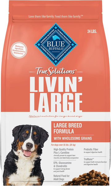 Blue Buffalo True Solutions Livin' Large Natural Dry Food For Adult Large Breed Dogs, Chicken, 24-Lb. Bag