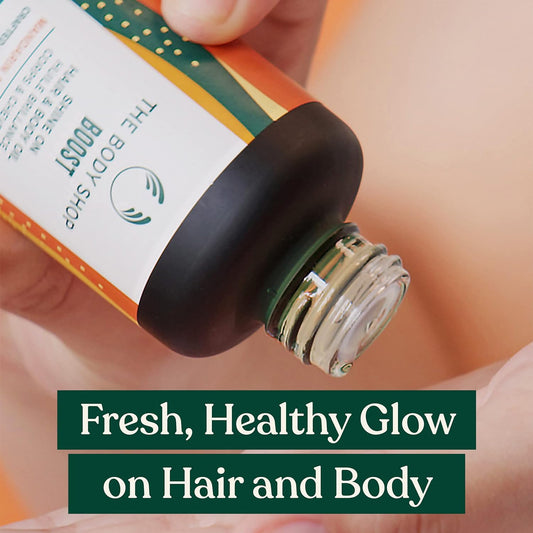 The Body Shop Boost Shine On Hair & Body Oil, Mandarin and Bergamot Es