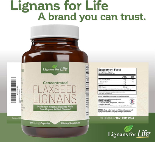 Lignans For Life Flaxseed Lignans for Dogs + SDG Lignans from Flaxseed Hulls, 15mg - 180 Capsules - Flax Seed Natural Capsules, Natural Flaxseed Lignans for Dogs, Natural Flaxseed Supplements : Health & Household