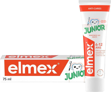 Elmex® Junior Toothpaste 6-12 Years | Protection Against Caries With Mint | No Dyes | Children'S Toothpaste For Stronger Teeth | Gum And Enamel | Elmex® Baby | 75 Ml