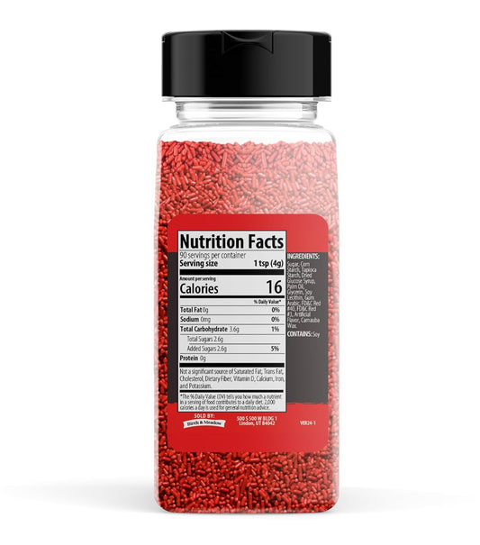 Birch & Meadow Red Sprinkles, 12.8 Oz, Fun & Decorative Topping, Crunchy Texture