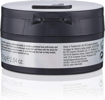 Fudge Professional Grooming Putty, Blow Dry Hair Styling Paste, Texturizing Finish, 75 G