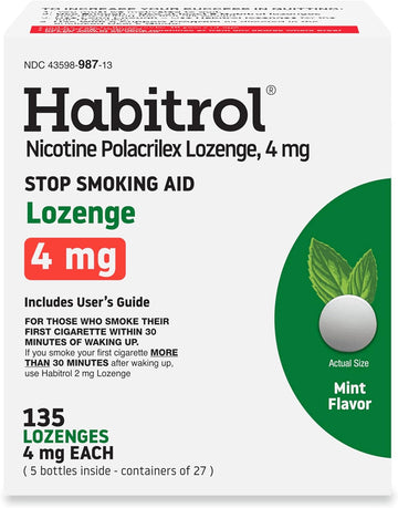 Habitrol Nicotine Lozenges 4 Mg Mint Flavor – 135 Count – Stop Smoking Aid – Reduce Cravings And Withdrawal Symptoms