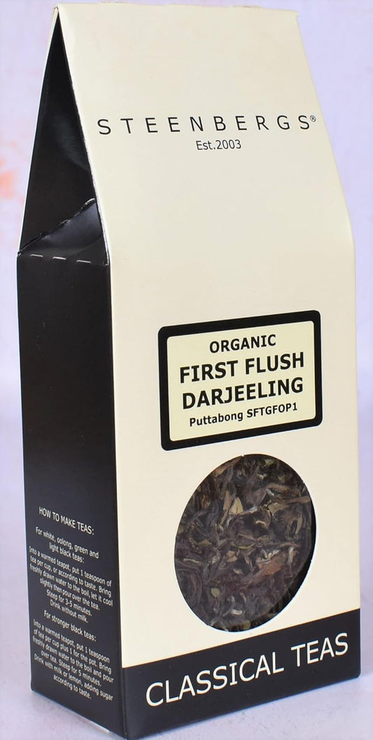 Steenbergs Organic First Flush Darjeeling Loose Tea, Puttabong Estate Sftgfop1 80G