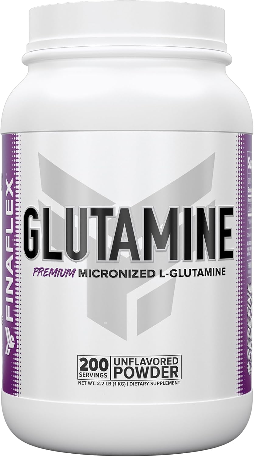Finaflex Pure Glutamine, Unflavored - 2.2 Lbs - Ultimate Muscle Recovery Powder - Reduces Muscle Breakdown & Supports Nitrogen Levels - 100% Pure L-Glutamine - 200 Servings