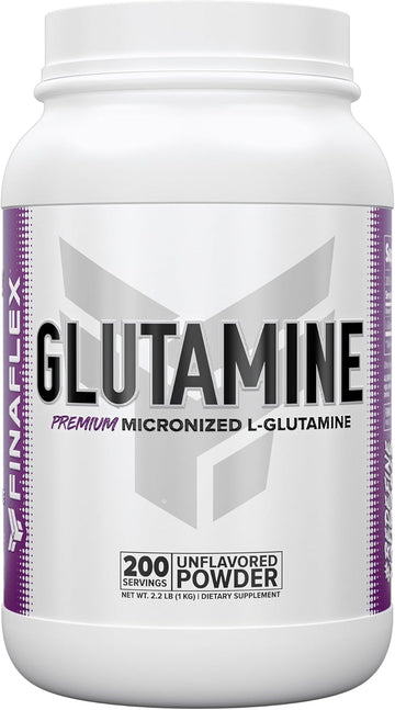 Finaflex Pure Glutamine, Unflavored - 2.2 Lbs - Ultimate Muscle Recovery Powder - Reduces Muscle Breakdown & Supports Nitrogen Levels - 100% Pure L-Glutamine - 200 Servings