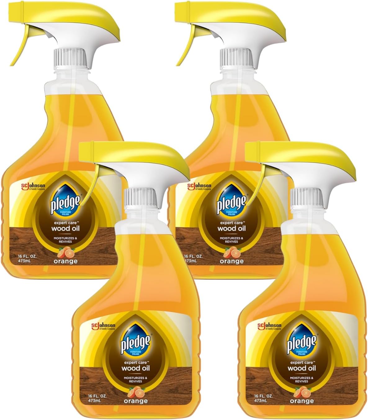 Pledge Wood Oil, Expert Care, Trigger, Orange Scent, 16 oz. (Pack of 4)