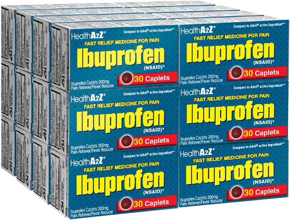 Healtha2Z Ibuprofen 200mg Tablets – Pain Reliever & Fever Reducer, 720 Count (Value Pack)