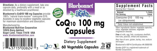 Bluebonnet Coq-10 Vegetarian Capsules, 100 Mg, 90 Count