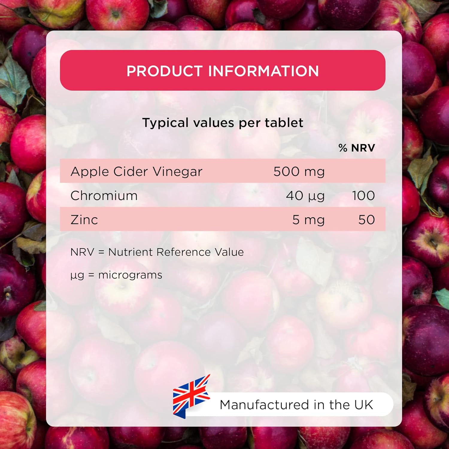 Healthspan Apple Cider Vinegar 500mg | Friendly Bacteria | Metabolism Support | Added Zinc & Chromium | Vegan (60 Tablets) : Amazon.co.uk: Health & Personal Care