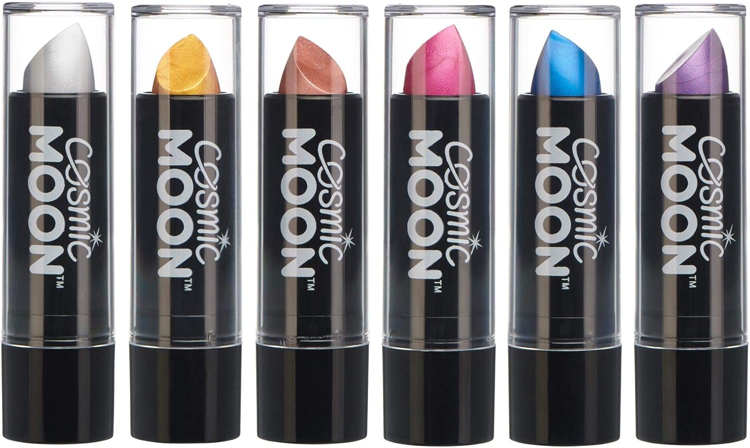 Metallic Lipstick By Cosmic Moon - Set Of 6 Colours - For Mesmerising Metallic Lips