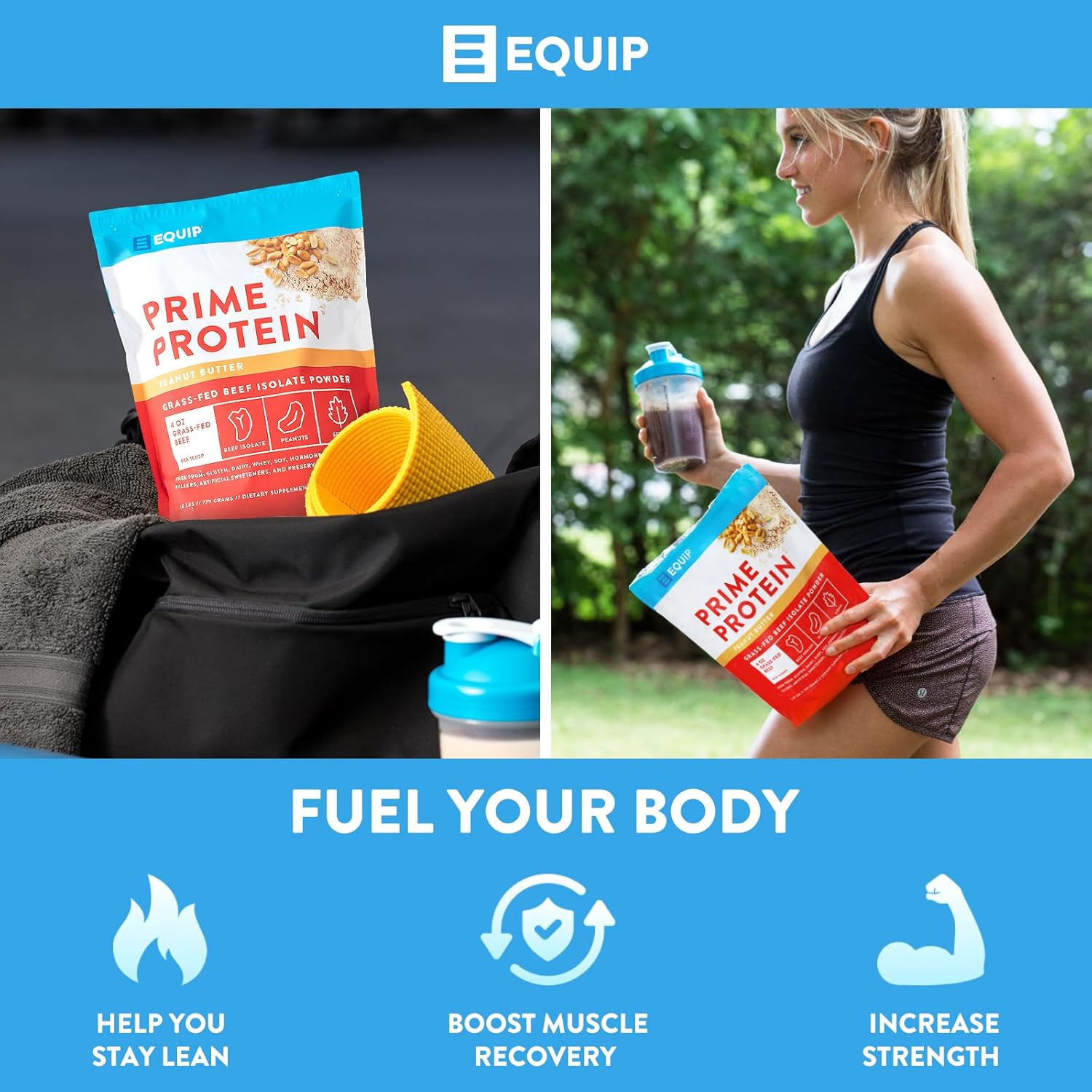 Equip Foods Prime Protein Powder Peanut Butter & Prime Protein Powder Iced Coffee : Health & Household