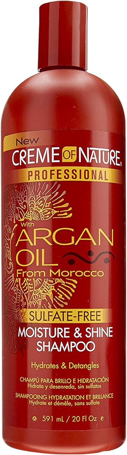 Creme Of Nature Argan Oil Sulfate-Free Moisture & Shine Shampoo 591Ml & Argan Oil Intensive Conditioning Treatment 591Ml